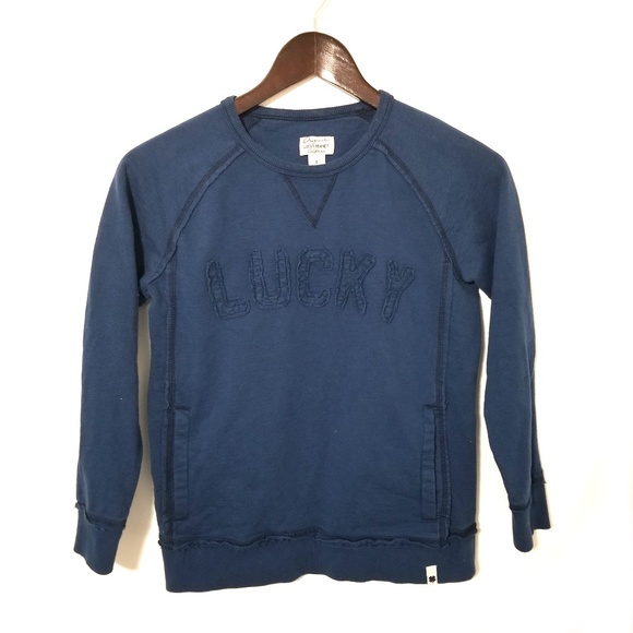 Lucky Brand Crew Neck Sweatshirt W/Pockets & Logo - Picture 1 of 7